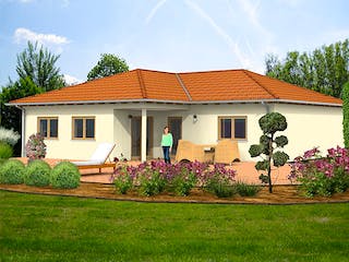 Massivhaus Bungalow Variante 02 von Stein auf Stein Massivhaus, Bungalow Außenansicht 1
