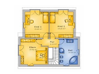 Massivhaus Haus mit Pultdach Variante 2 von Stein auf Stein Massivhaus, Pultdachhaus Grundriss 2