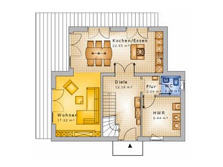 Massivhaus Haus mit Pultdach Variante 5 von Stein auf Stein Massivhaus, Pultdachhaus Grundriss 1