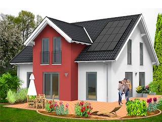 Massivhaus Haus mit Satteldach Variante 13 von Stein auf Stein Massivhaus, Satteldach-Klassiker Außenansicht 1