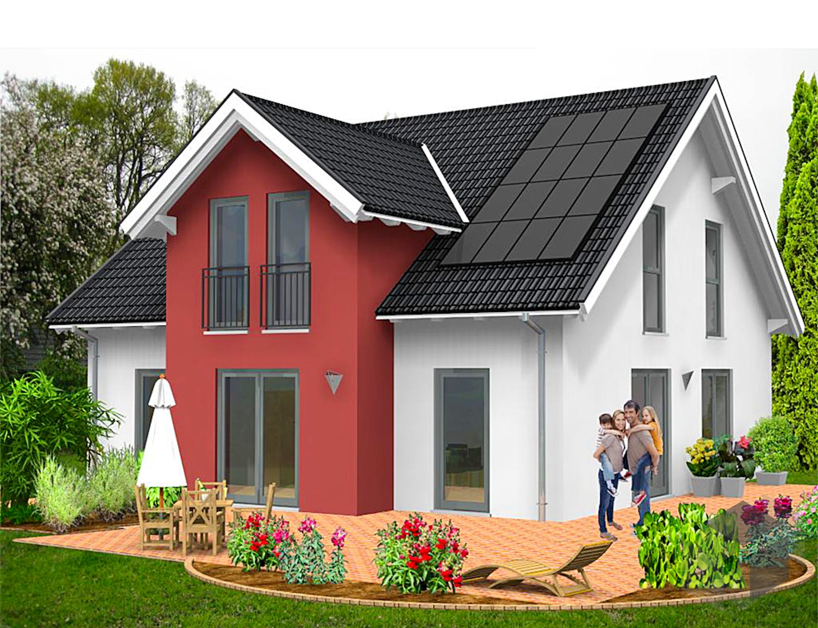 Einfamilienhaus Haus mit Satteldach Variante 13 von Stein auf Stein ...