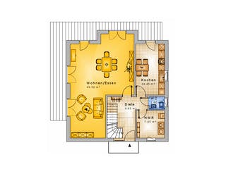 Massivhaus Haus mit Satteldach Variante 13 von Stein auf Stein Massivhaus, Satteldach-Klassiker Grundriss 1