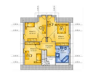 Massivhaus Haus mit Satteldach Variante 13 von Stein auf Stein Massivhaus, Satteldach-Klassiker Grundriss 2