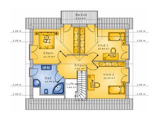 Massivhaus Haus mit Satteldach Variante 37 von Stein auf Stein Massivhaus, Satteldach-Klassiker Grundriss 2