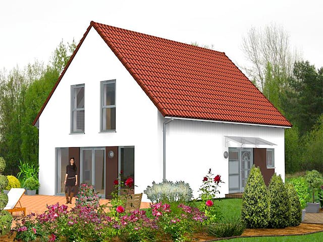 Massivhaus Haus mit Satteldach Variante 47 von Stein auf Stein Massivhaus, Satteldach-Klassiker Außenansicht 1