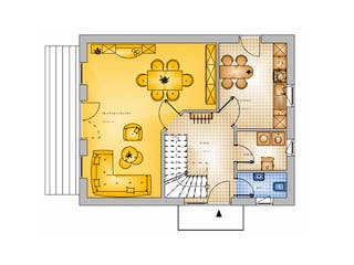 Massivhaus Haus mit Satteldach Variante 47 von Stein auf Stein Massivhaus, Satteldach-Klassiker Grundriss 1