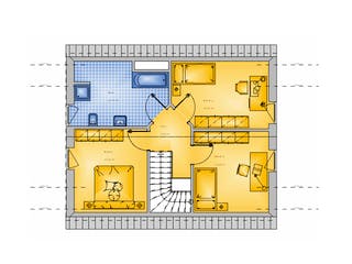 Massivhaus Haus mit Satteldach Variante 47 von Stein auf Stein Massivhaus, Satteldach-Klassiker Grundriss 2