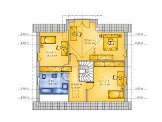 Massivhaus Haus mit Satteldach Variante 6 von Stein auf Stein Massivhaus, Satteldach-Klassiker Grundriss 2