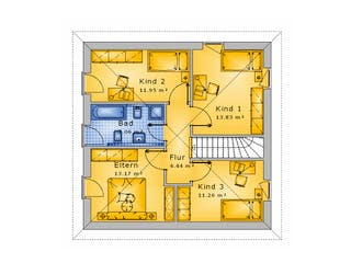 Massivhaus Stadthaus Variante 01 von Stein auf Stein Massivhaus, Stadtvilla Grundriss 2