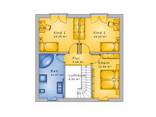 Massivhaus Stadthaus Variante 06 von Stein auf Stein Massivhaus, Stadtvilla Grundriss 2