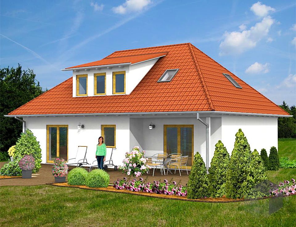 Einfamilienhaus Haus mit Walmdach Variante 2 von Stein auf Stein ...