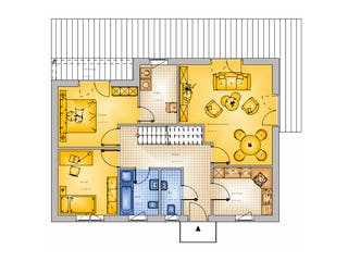 Massivhaus Haus mit Walmdach Variante 2 von Stein auf Stein Massivhaus, Stadtvilla Grundriss 1