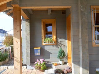 Blockhaus Steinheim von Rems-Murr-Holzhaus Ausbauhaus ab 311508€, Satteldach-Klassiker Außenansicht 3