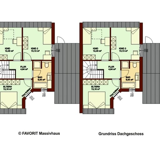 Massivhaus Stella E106 von FAVORIT Massivhaus, Satteldach-Klassiker Grundriss 2
