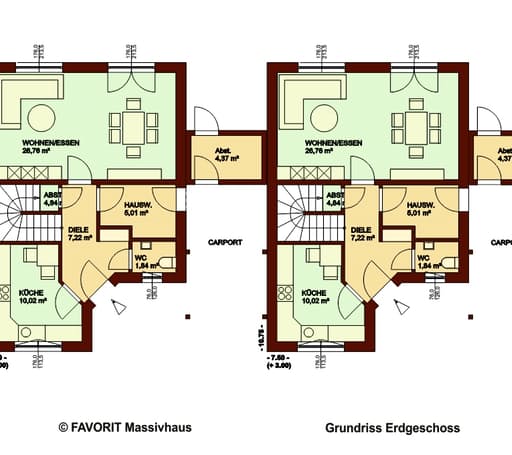 Massivhaus Stella E106 von FAVORIT Massivhaus, Satteldach-Klassiker Grundriss 1