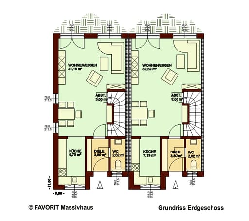 Massivhaus Stella E141/M146 von FAVORIT Massivhaus, Cubushaus Grundriss 1