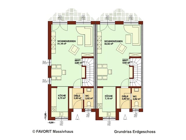 Massivhaus Stella E141/M146 von Favorit Massivhaus - Mehrfamilienhäuser, Cubushaus Grundriss 1 Massivhaus Stella E141/M146 von Favorit Massivhaus - Mehrfamilienhäuser, Cubushaus Grundriss 1