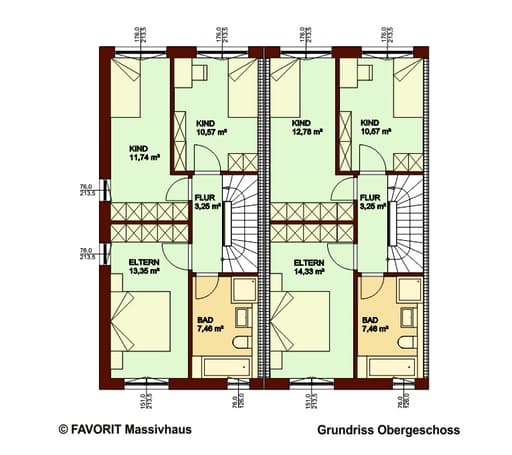 Massivhaus Stella E141/M146 von FAVORIT Massivhaus, Cubushaus Grundriss 2