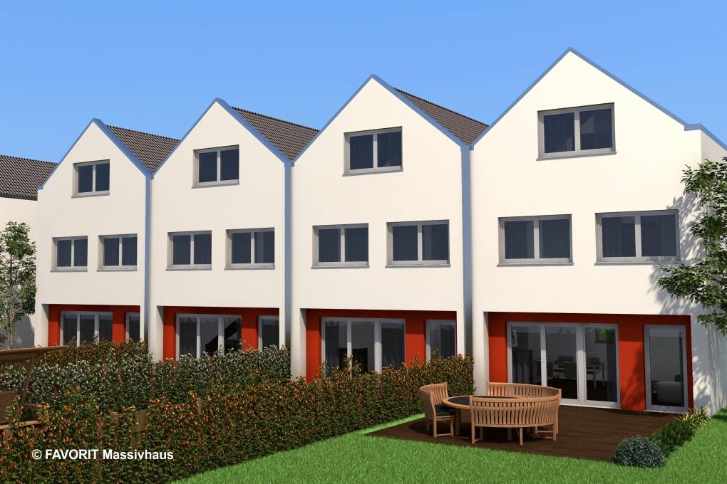 Massivhaus Stella E145/M150 von FAVORIT Massivhaus, Satteldach-Klassiker Außenansicht 2