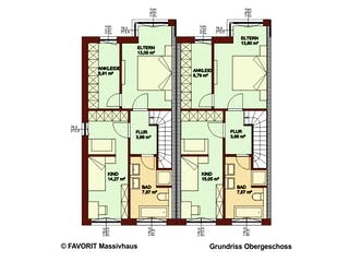 Massivhaus Stella E92/M95 von FAVORIT Massivhaus, Cubushaus Grundriss 2