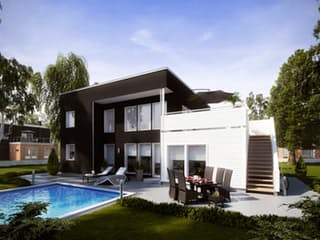 Fertighaus Stenvik von Eksjöhus AB Bausatzhaus ab 235750€, Cubushaus Außenansicht 2