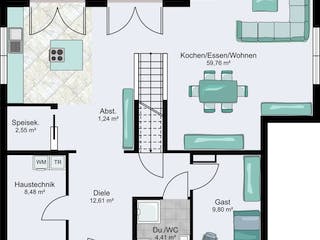 Fertighaus Stockholm von STREIF Haus, Cubushaus Grundriss 1