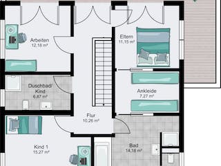 Fertighaus Stockholm von STREIF Haus, Cubushaus Grundriss 2