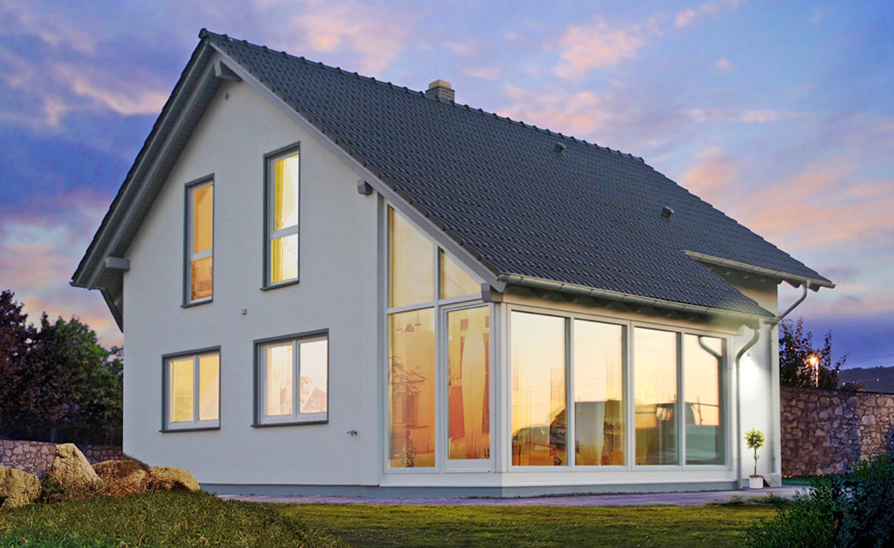 Fertighaus Stockholm von FINGERHUT-HAUS Schlüsselfertig ab 402251€, Satteldach-Klassiker Außenansicht 2