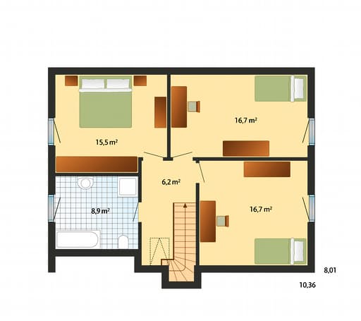 Fertighaus Stockholm unter Reet von Danhaus, Satteldach-Klassiker Grundriss 2