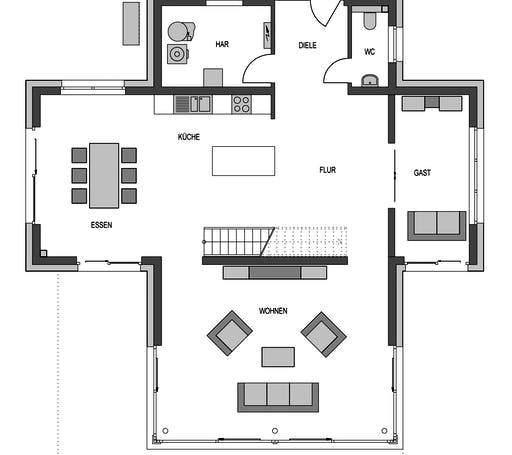Massivhaus Stratus 970 von Heinz von Heiden Schlüsselfertig ab 787084.75€, Cubushaus Grundriss 1