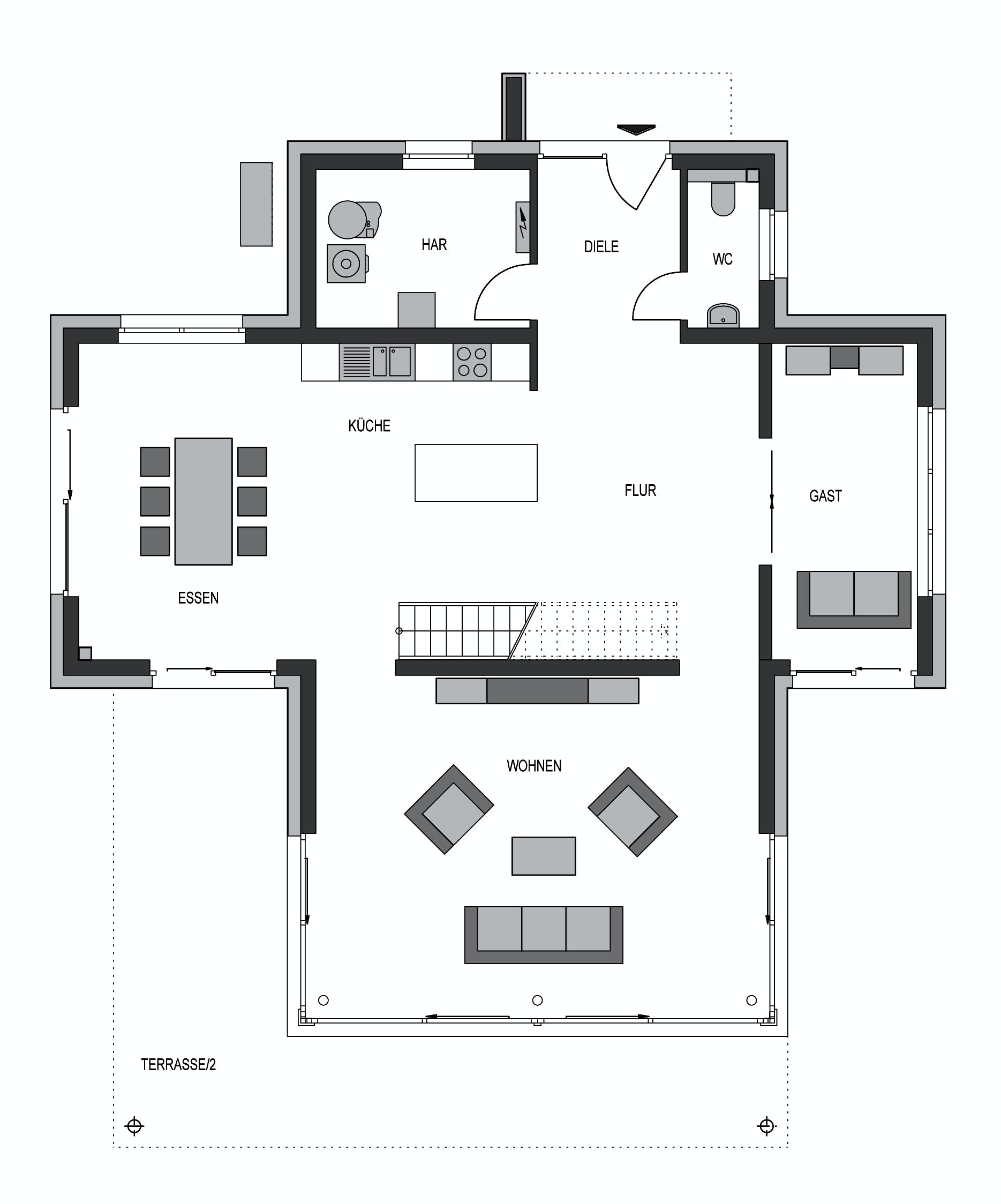 Massivhaus Stratus 970 von Heinz von Heiden Schlüsselfertig ab 833337.375€, Cubushaus Grundriss 1