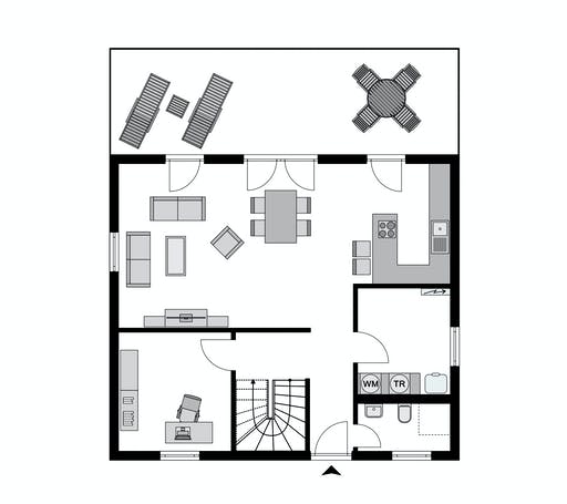 Fertighaus Work-Life-Edition FAMILY II 148 von STREIF Haus, Satteldach-Klassiker Grundriss 1