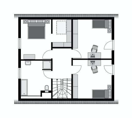 Fertighaus Work-Life-Edition FAMILY II 148 von STREIF Haus, Satteldach-Klassiker Grundriss 2