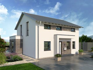 Fertighaus Work-Life-Edition FAMILY III 135 von STREIF Haus, Satteldach-Klassiker Außenansicht 1