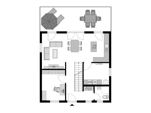Fertighaus Work-Life-Edition FAMILY III 135 von STREIF Haus, Satteldach-Klassiker Grundriss 1