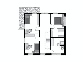 Fertighaus Klassiker CITY Gestaltungsidee GL 01 von STREIF Haus, Stadtvilla Grundriss 2