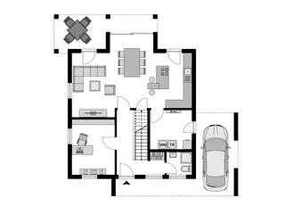 Fertighaus Klassiker CITY Gestaltungsidee GL 02 von STREIF Haus, Cubushaus Grundriss 1