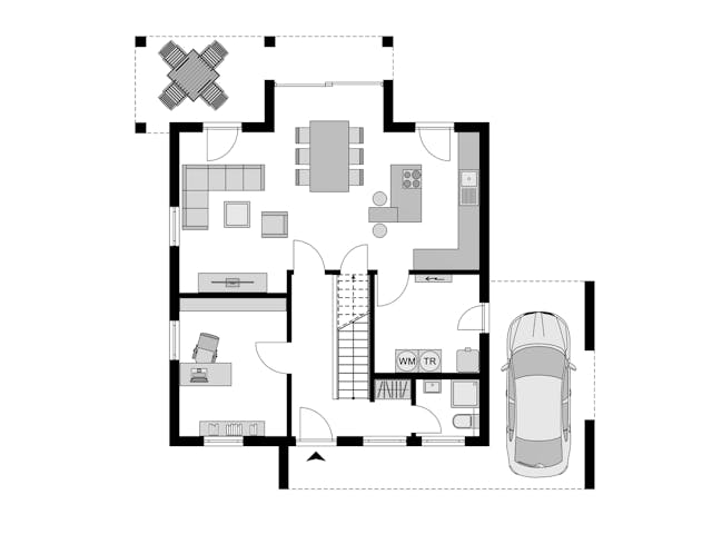 Fertighaus Klassiker CITY Gestaltungsidee GL 02 von STREIF Haus, Cubushaus Grundriss 1