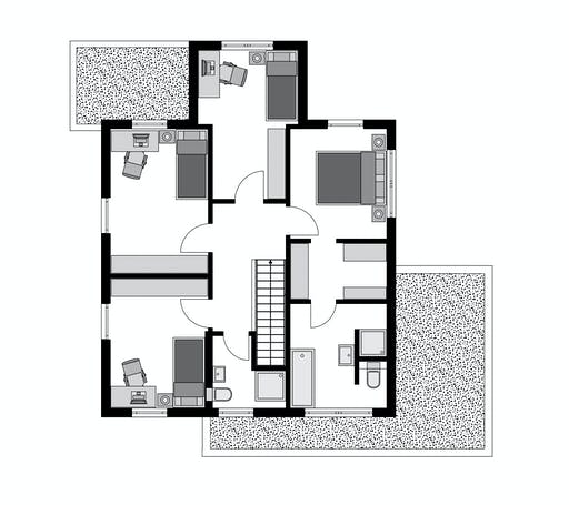 Fertighaus Klassiker CITY Gestaltungsidee GL 02 von STREIF Haus, Cubushaus Grundriss 2
