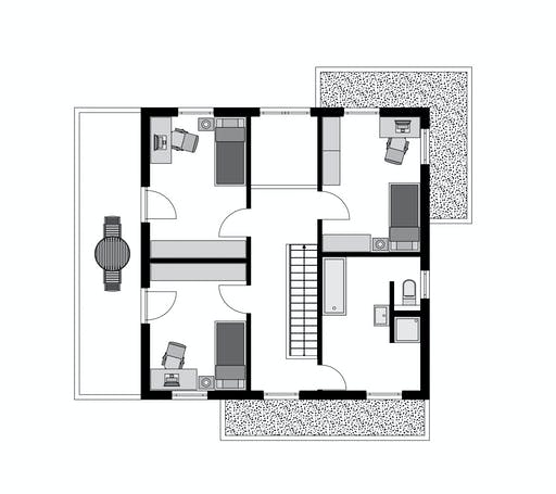 Fertighaus Klassiker CITY Gestaltungsidee GL 03 von STREIF Haus, Stadtvilla Grundriss 2