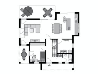 Fertighaus Klassiker CITY Gestaltungsidee GL 04 von STREIF Haus, Stadtvilla Grundriss 1