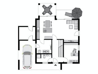 Fertighaus Klassiker CITY Gestaltungsidee GL 05 von STREIF Haus, Stadtvilla Grundriss 1