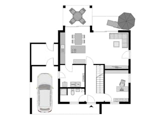 Fertighaus Stadtvilla Klassiker- Stilvolles Wohnen von STREIF Haus, Stadtvilla Grundriss 1