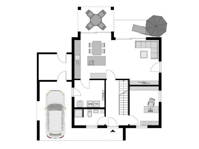 Fertighaus Stadtvilla Klassiker- Stilvolles Wohnen von STREIF Haus, Stadtvilla Grundriss 1