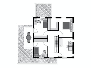Fertighaus Klassiker CITY Gestaltungsidee GL 05 von STREIF Haus, Stadtvilla Grundriss 2