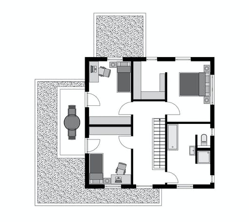 Fertighaus Klassiker CITY Gestaltungsidee GL 05 von STREIF Haus, Stadtvilla Grundriss 2