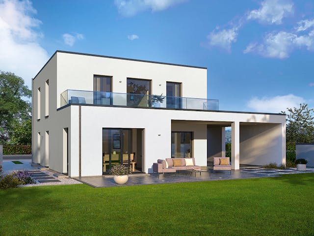 Fertighaus Klassiker CITY Gestaltungsidee GL 06 von STREIF Haus, Cubushaus Außenansicht 1