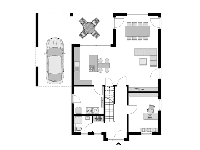 Fertighaus Klassiker CITY Gestaltungsidee GL 06 von STREIF Haus, Cubushaus Grundriss 1