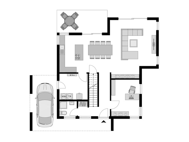 Fertighaus Klassiker CITY Gestaltungsidee GL 07 von STREIF Haus, Stadtvilla Grundriss 1