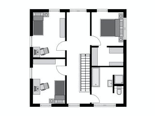 Fertighaus Klassiker CITY Gestaltungsidee GL Basis von STREIF Haus, Stadtvilla Grundriss 2